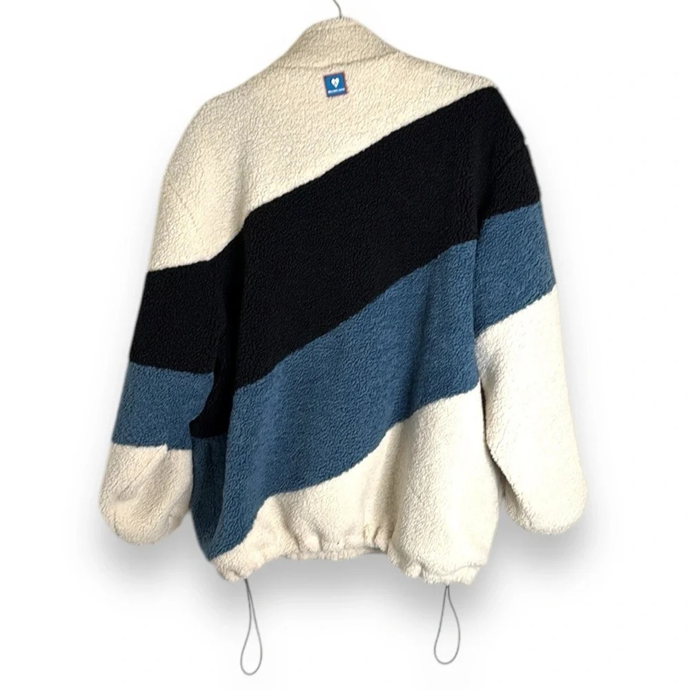 Aelfric Eden Three Color Patchwork Sherpa Coat Si… - image 7